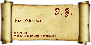 Dux Zdenka névjegykártya